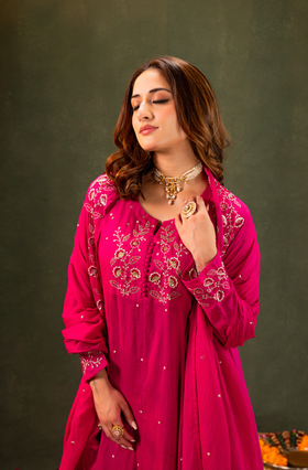 Rosé Whisper Anarkali Suit Set