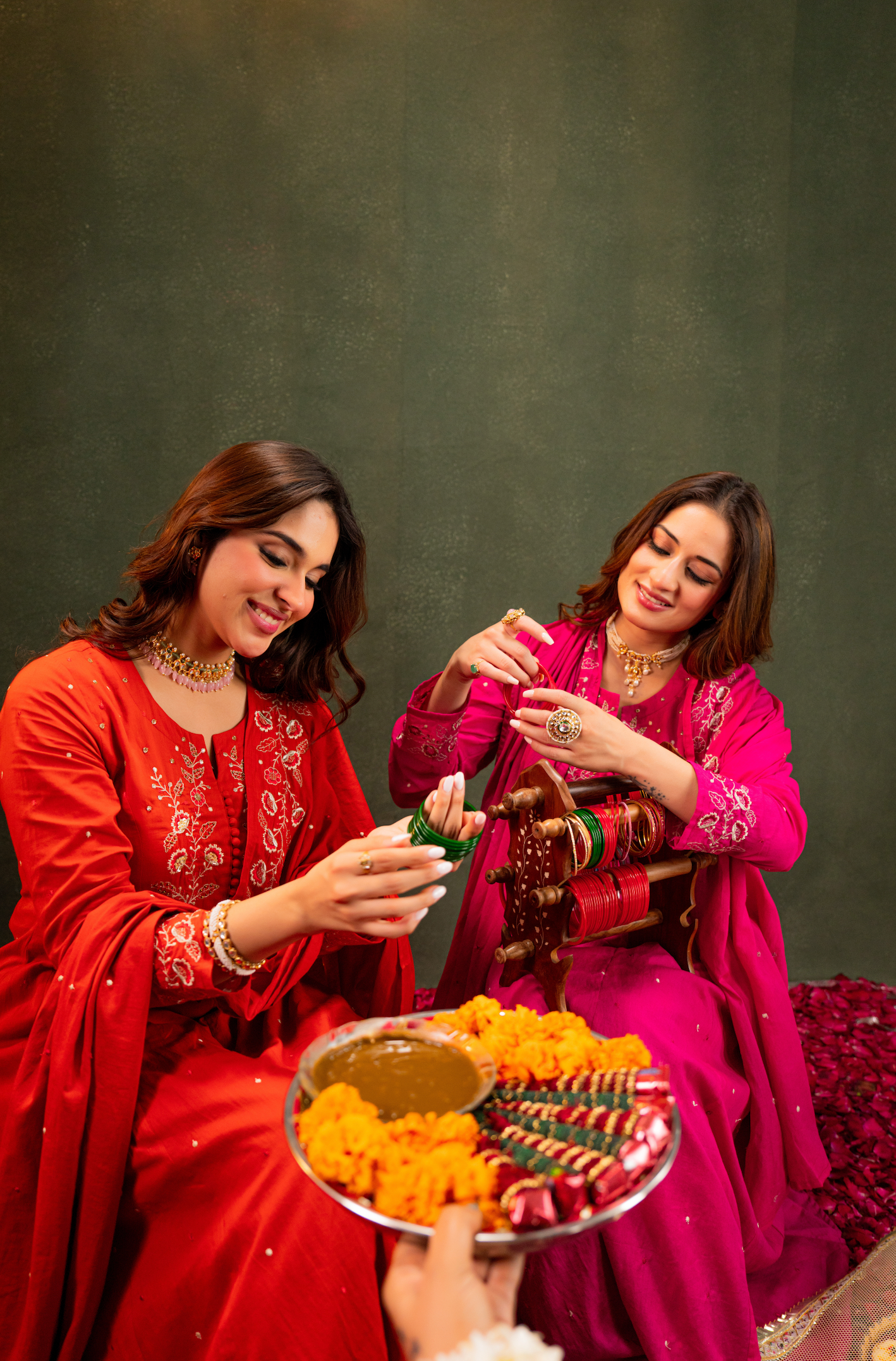 Rust Aura Anarkali Suit Set