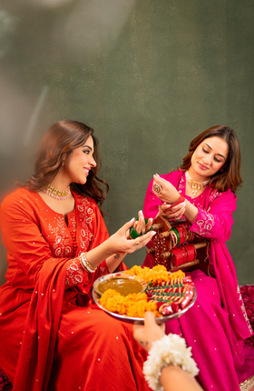 Rust Aura Anarkali Suit Set