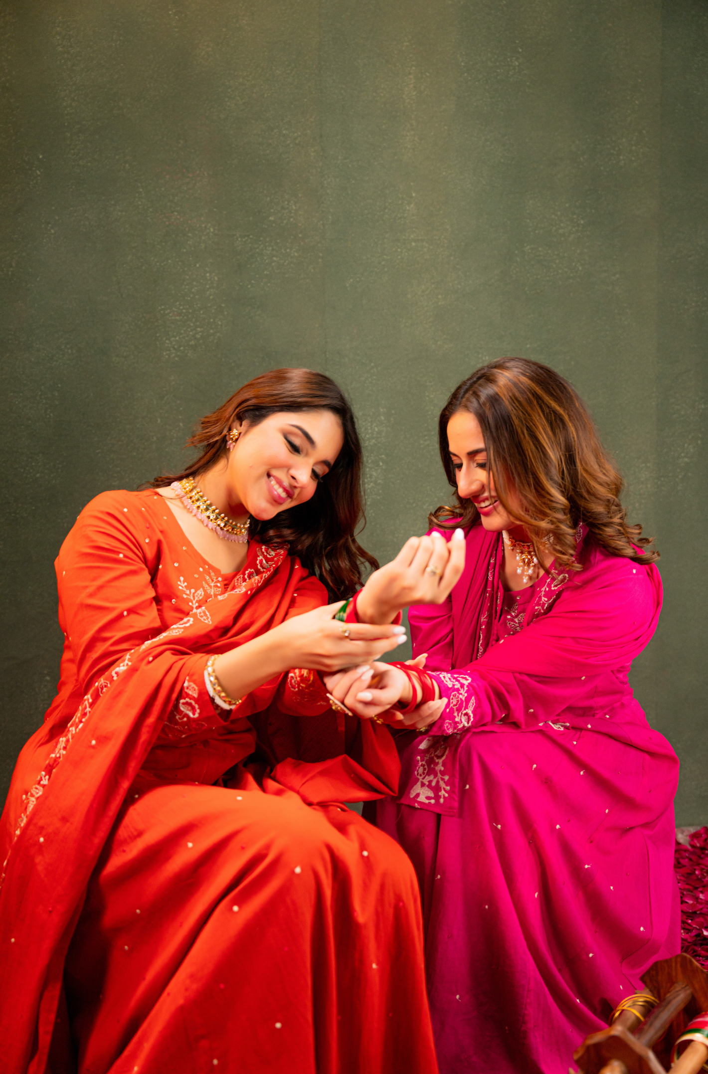 Rust Aura Anarkali Suit Set