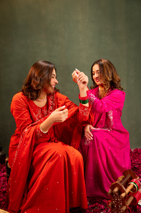 Rust Aura Anarkali Suit Set