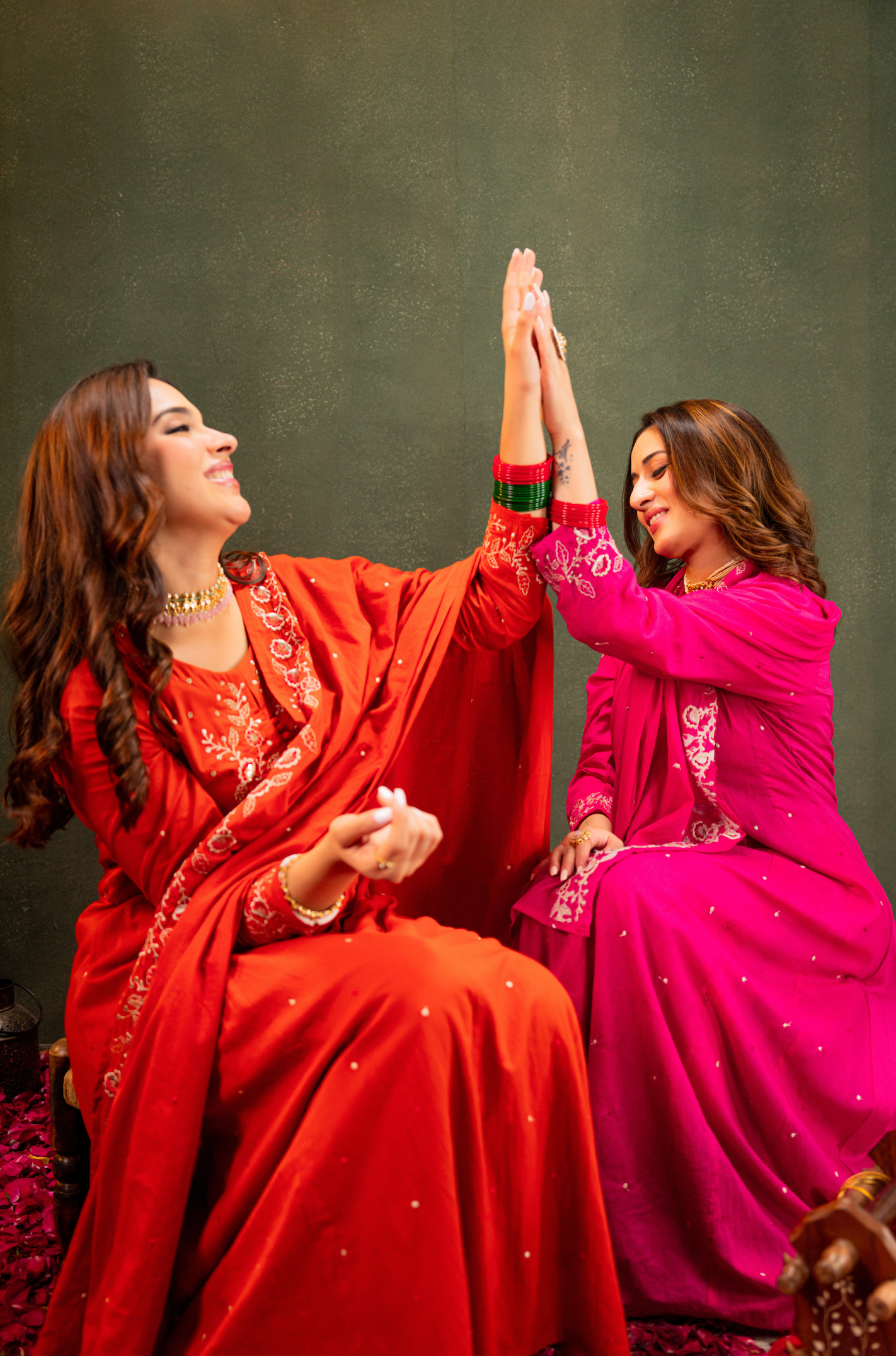 Rust Aura Anarkali Suit Set