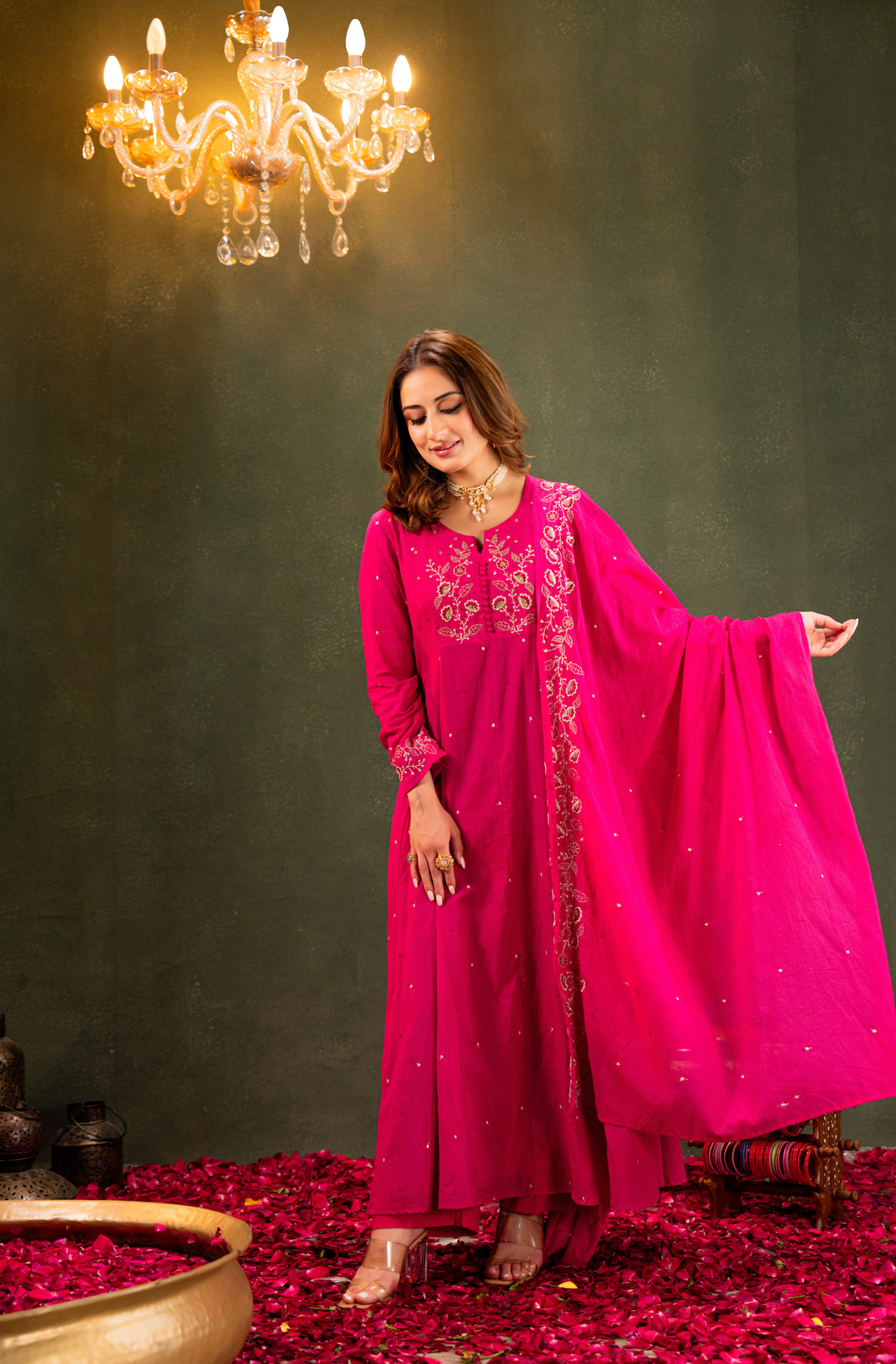 Rosé Whisper Anarkali Suit Set