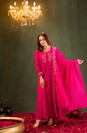 Rosé Whisper Anarkali Suit Set