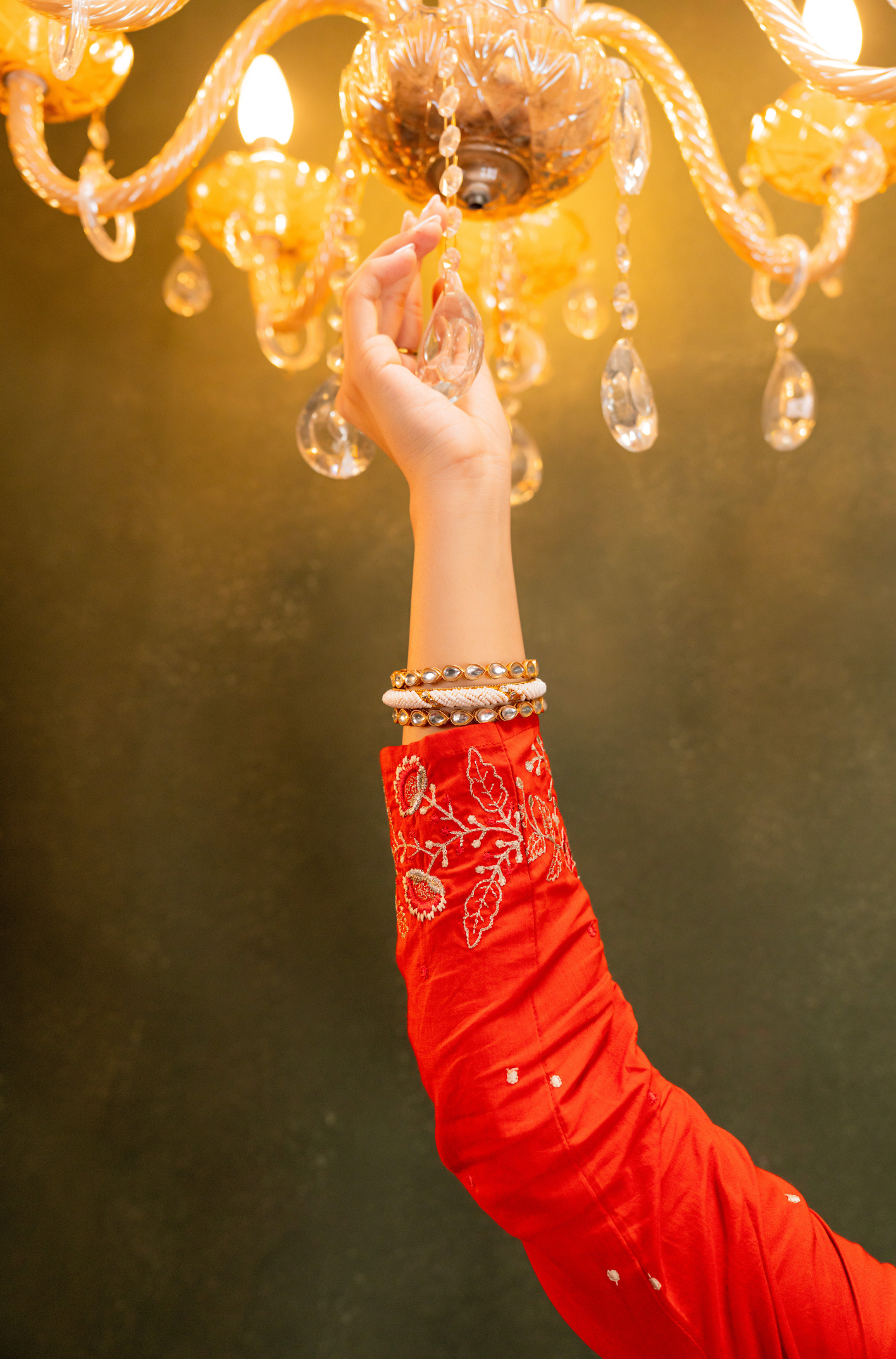 Rust Aura Anarkali Suit Set