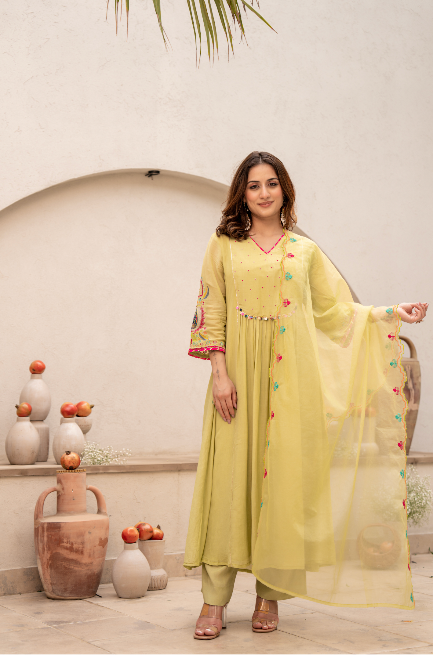 Lemon Zest Anarkali Suit Set