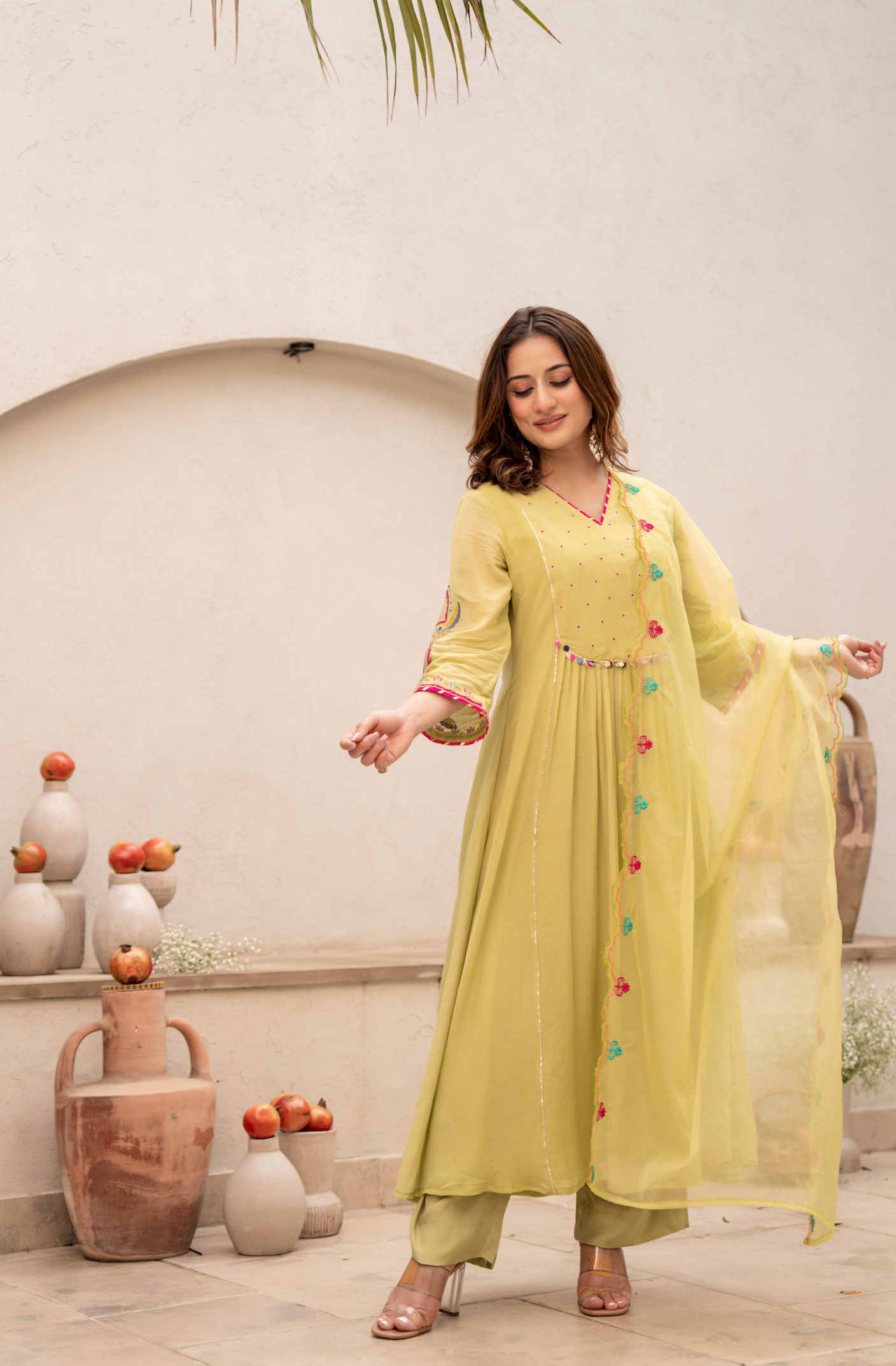 Lemon Zest Anarkali Suit Set