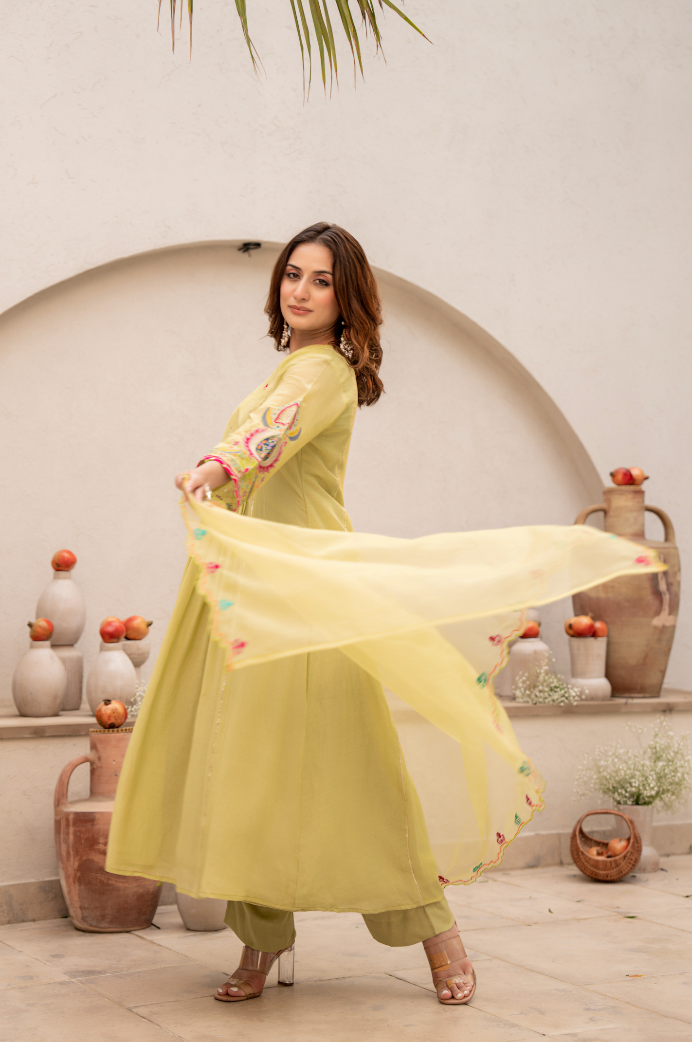 Lemon Zest Anarkali Suit Set