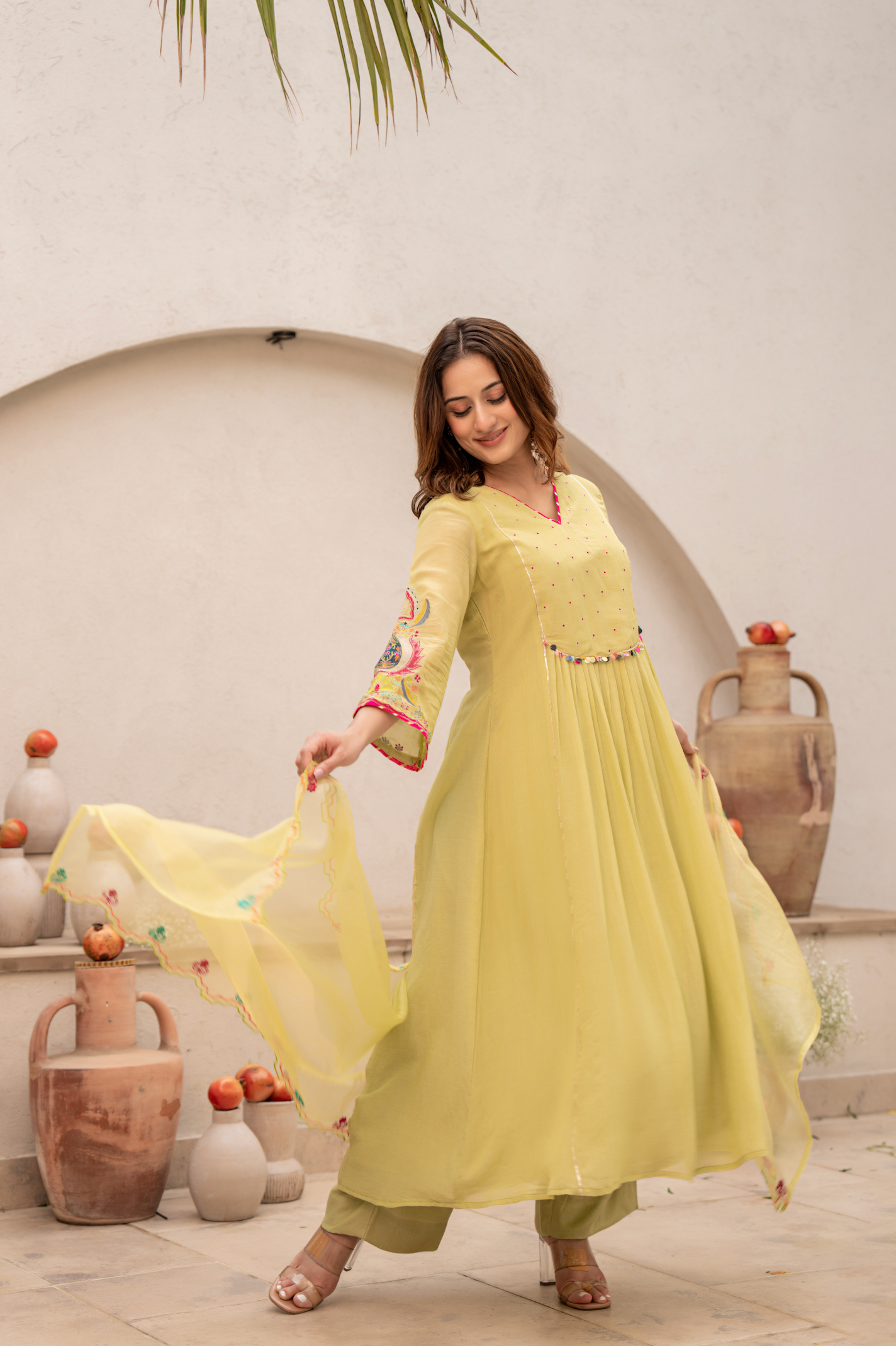 Lemon Zest Anarkali Suit Set