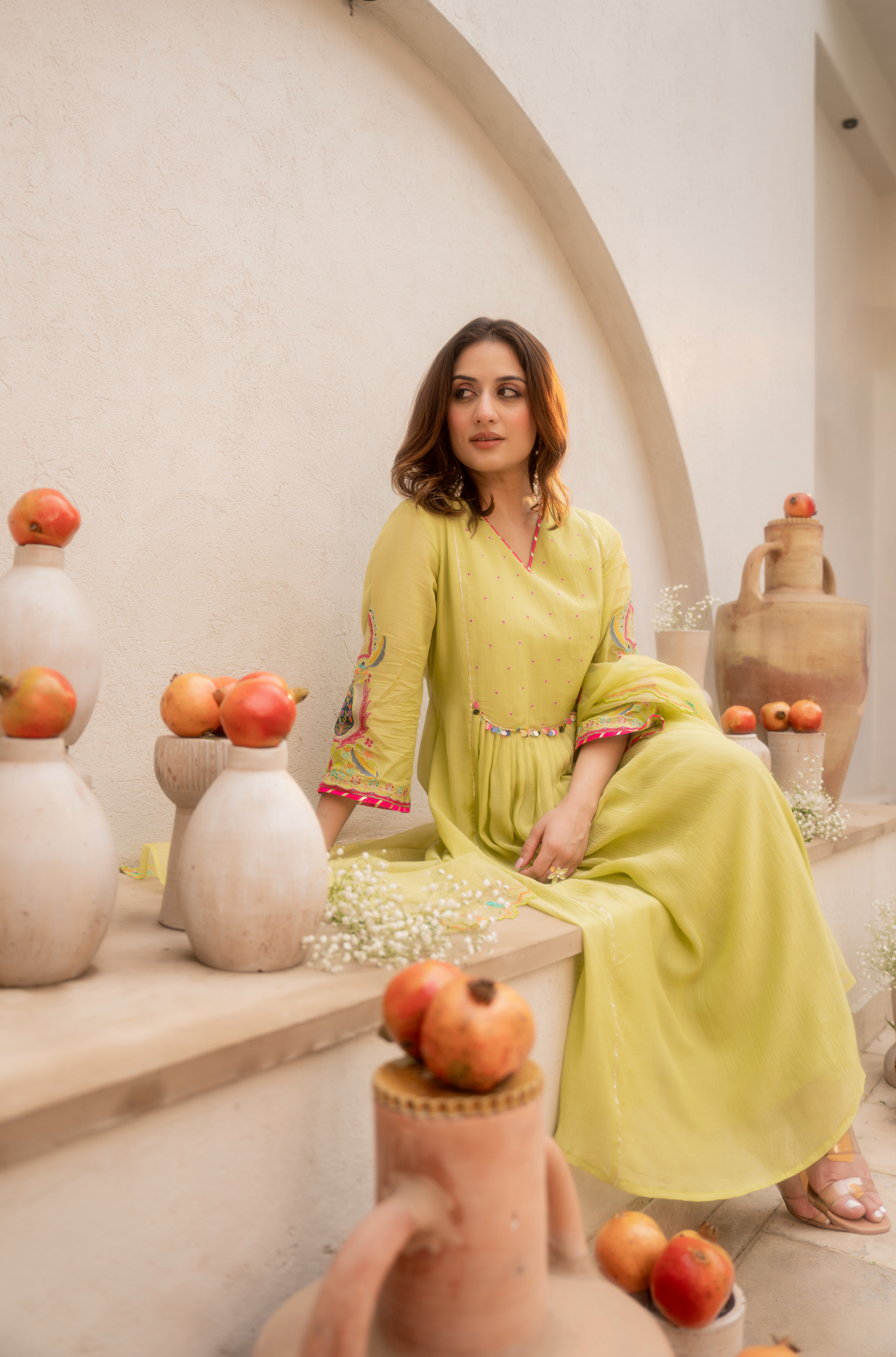 Lemon Zest Anarkali Suit Set