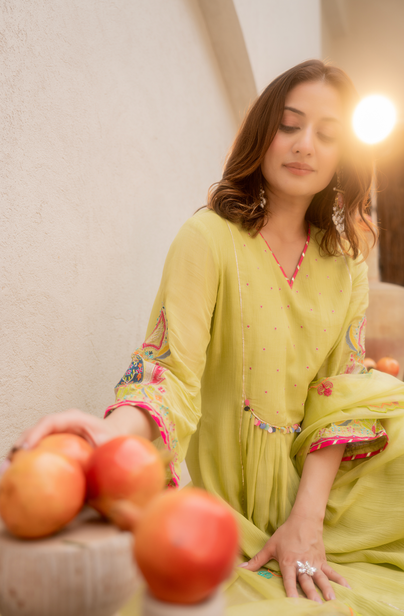 Lemon Zest Anarkali Suit Set