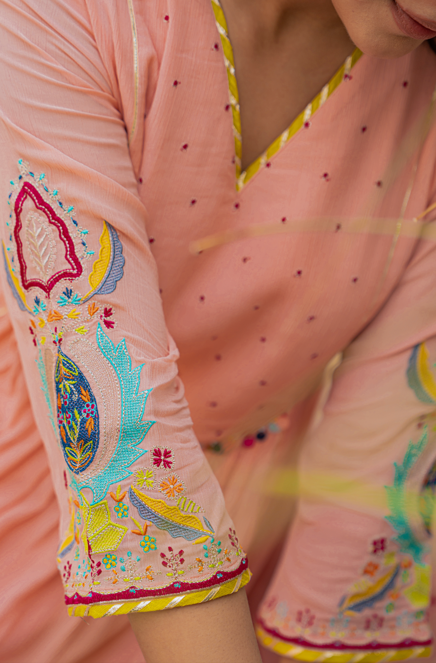 Peach Blossom Anarkali Suit Set
