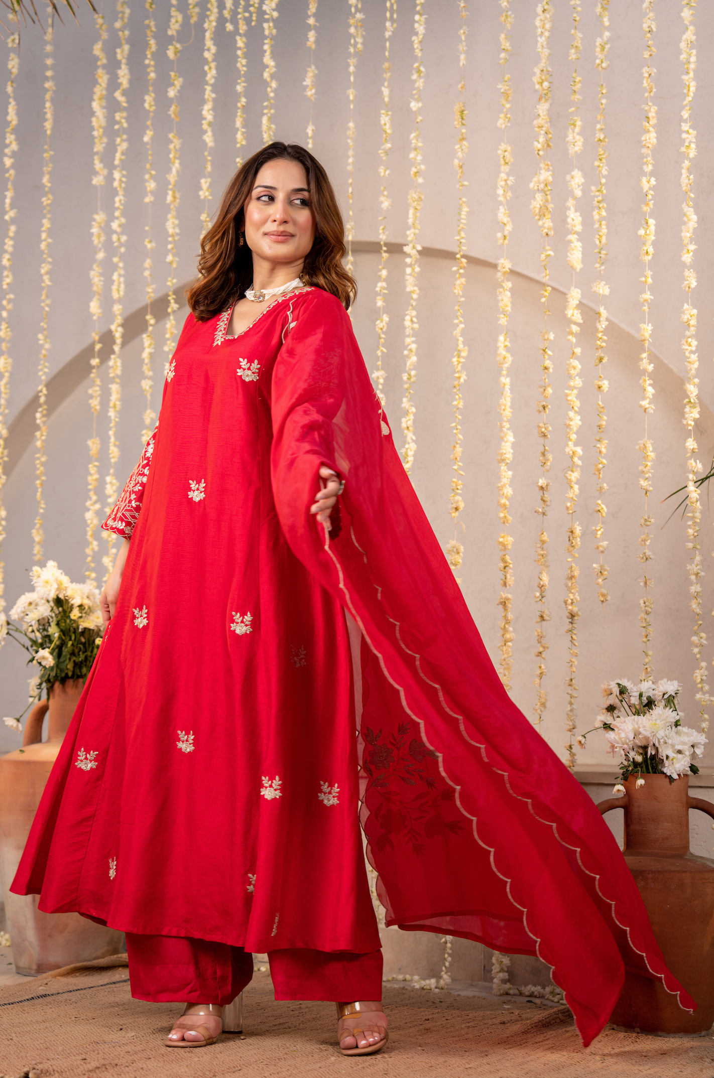 Scarlet Grace Silk Suit Set