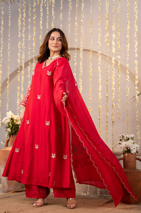Scarlet Grace Silk Suit Set