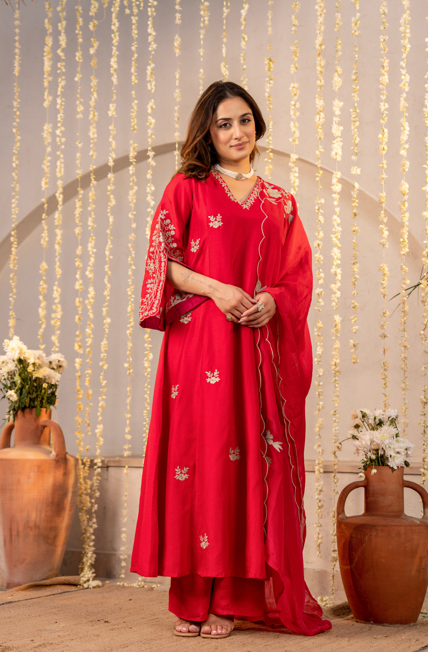 Scarlet Grace Silk Suit Set