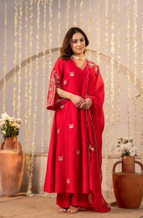 Scarlet Grace Silk Suit Set