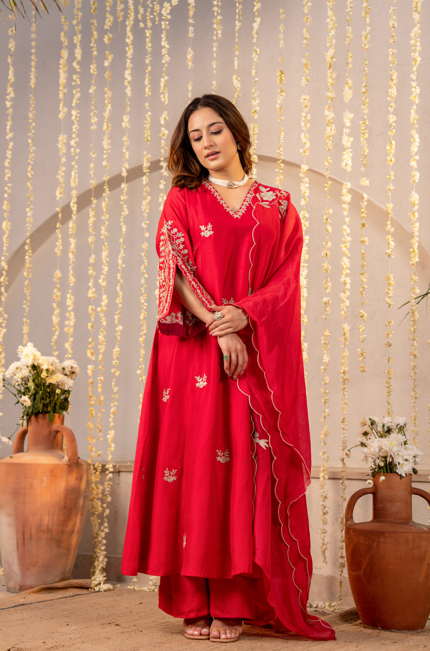 Scarlet Grace Silk Suit Set