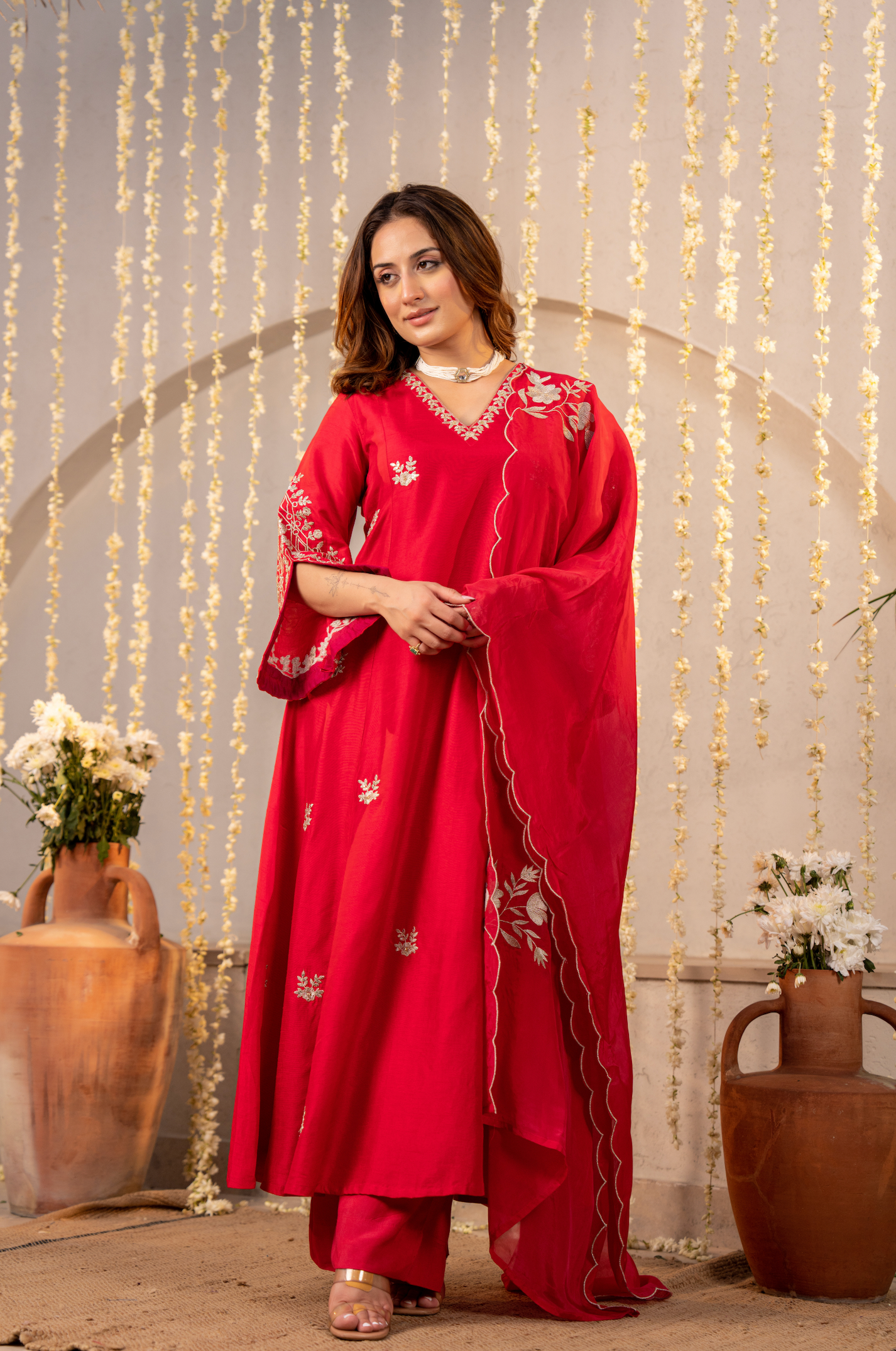 Scarlet Grace Silk Suit Set