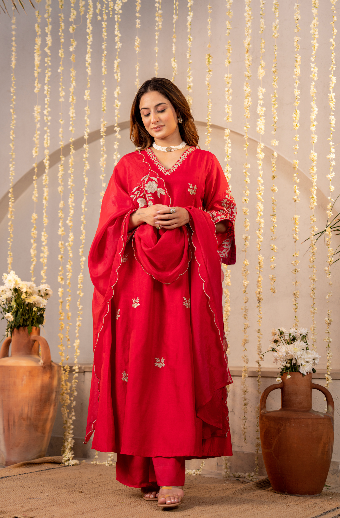 Scarlet Grace Silk Suit Set