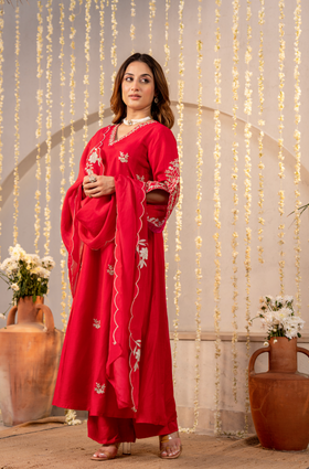 Scarlet Grace Silk Suit Set
