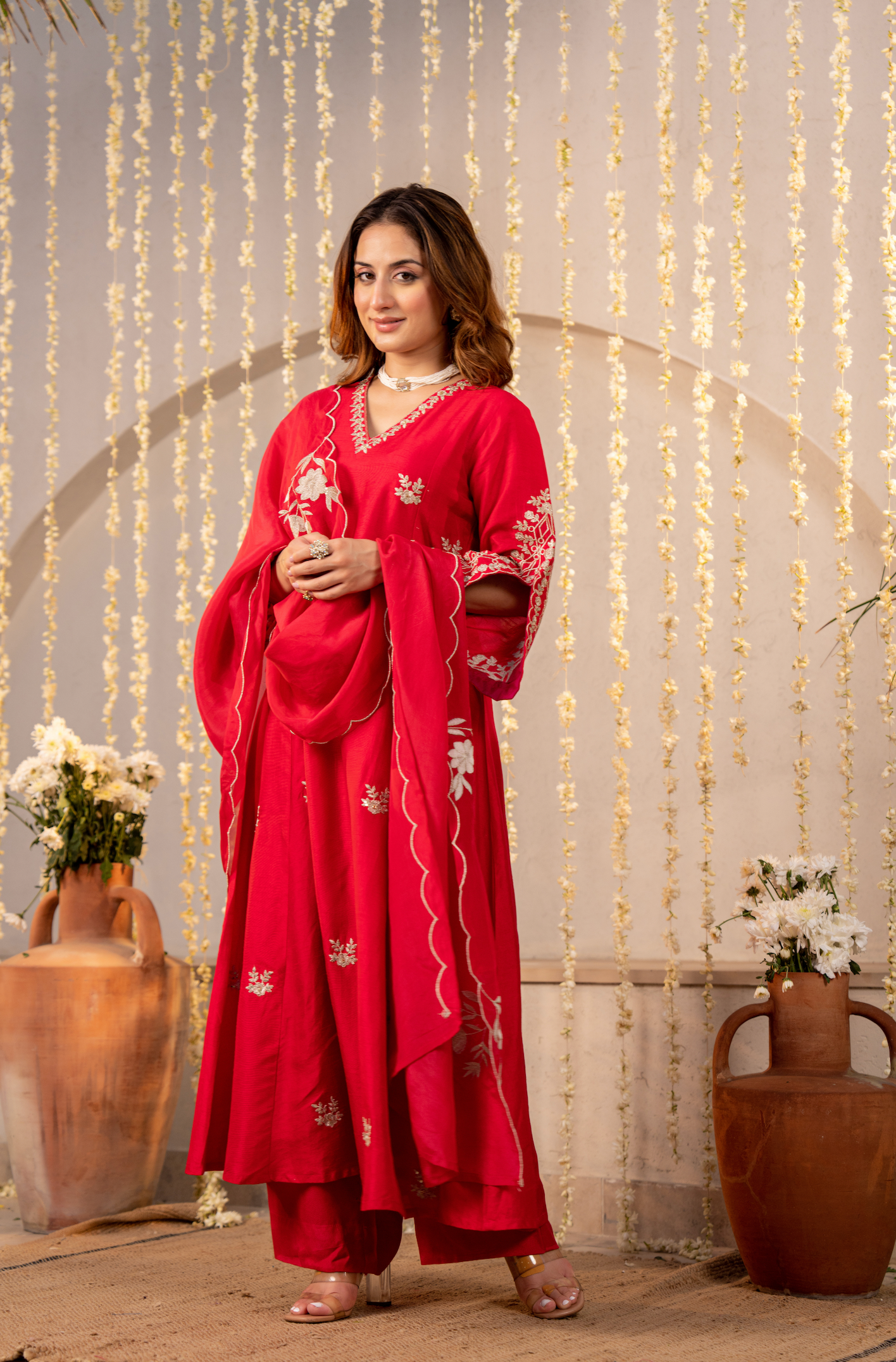 Scarlet Grace Silk Suit Set