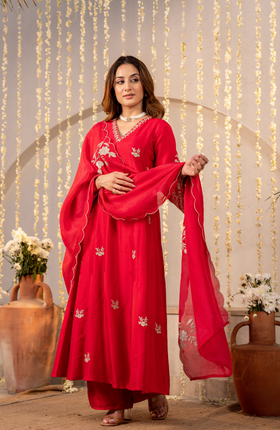 Scarlet Grace Silk Suit Set
