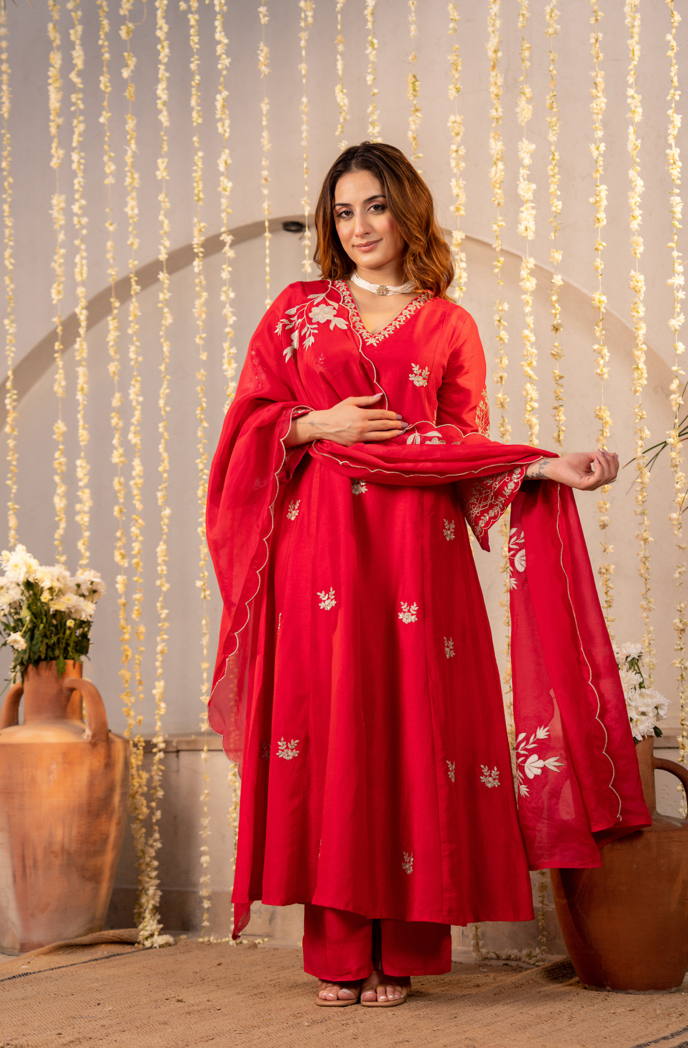 Scarlet Grace Silk Suit Set