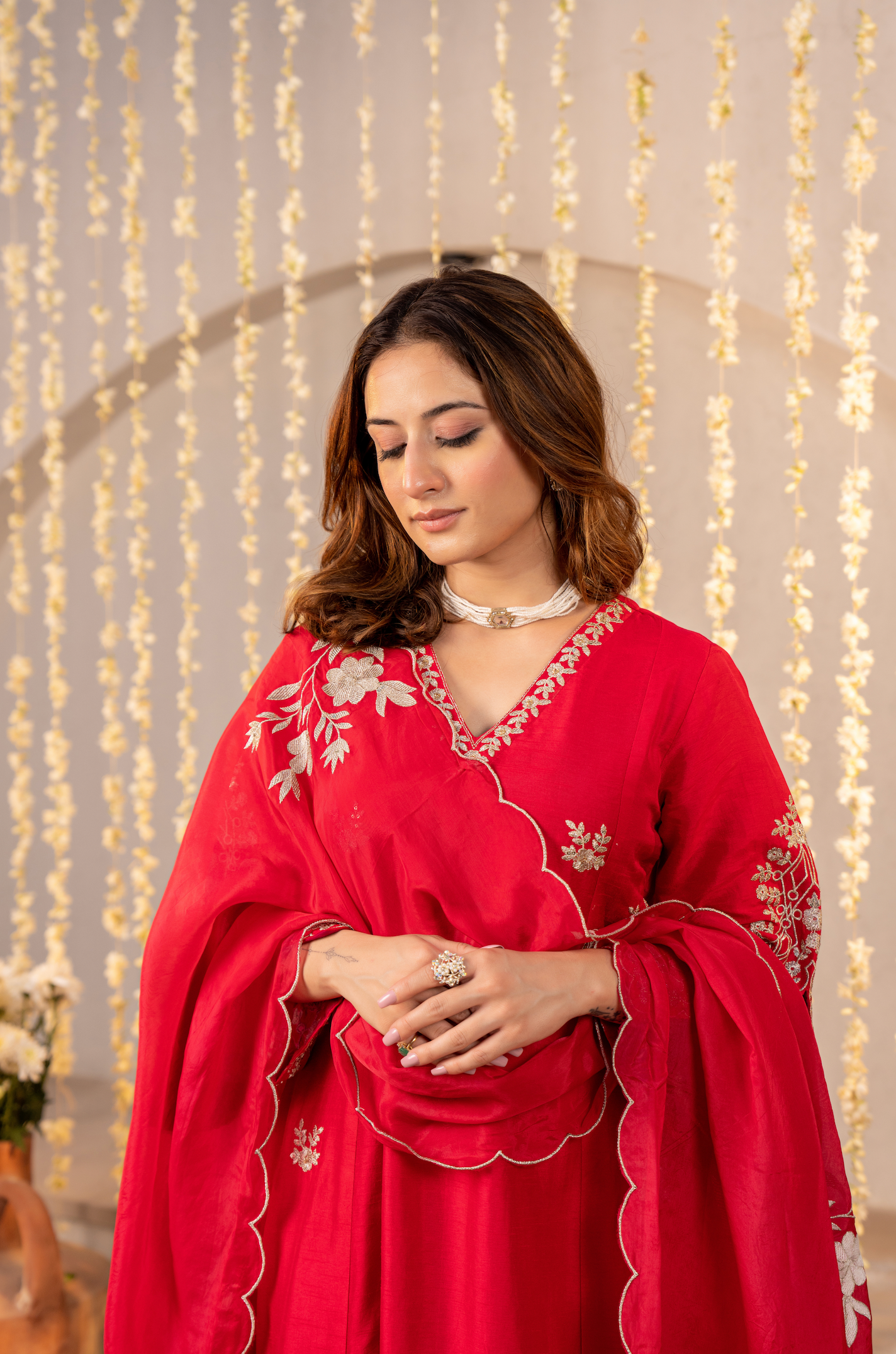 Scarlet Grace Silk Suit Set