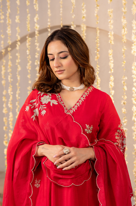 Scarlet Grace Silk Suit Set