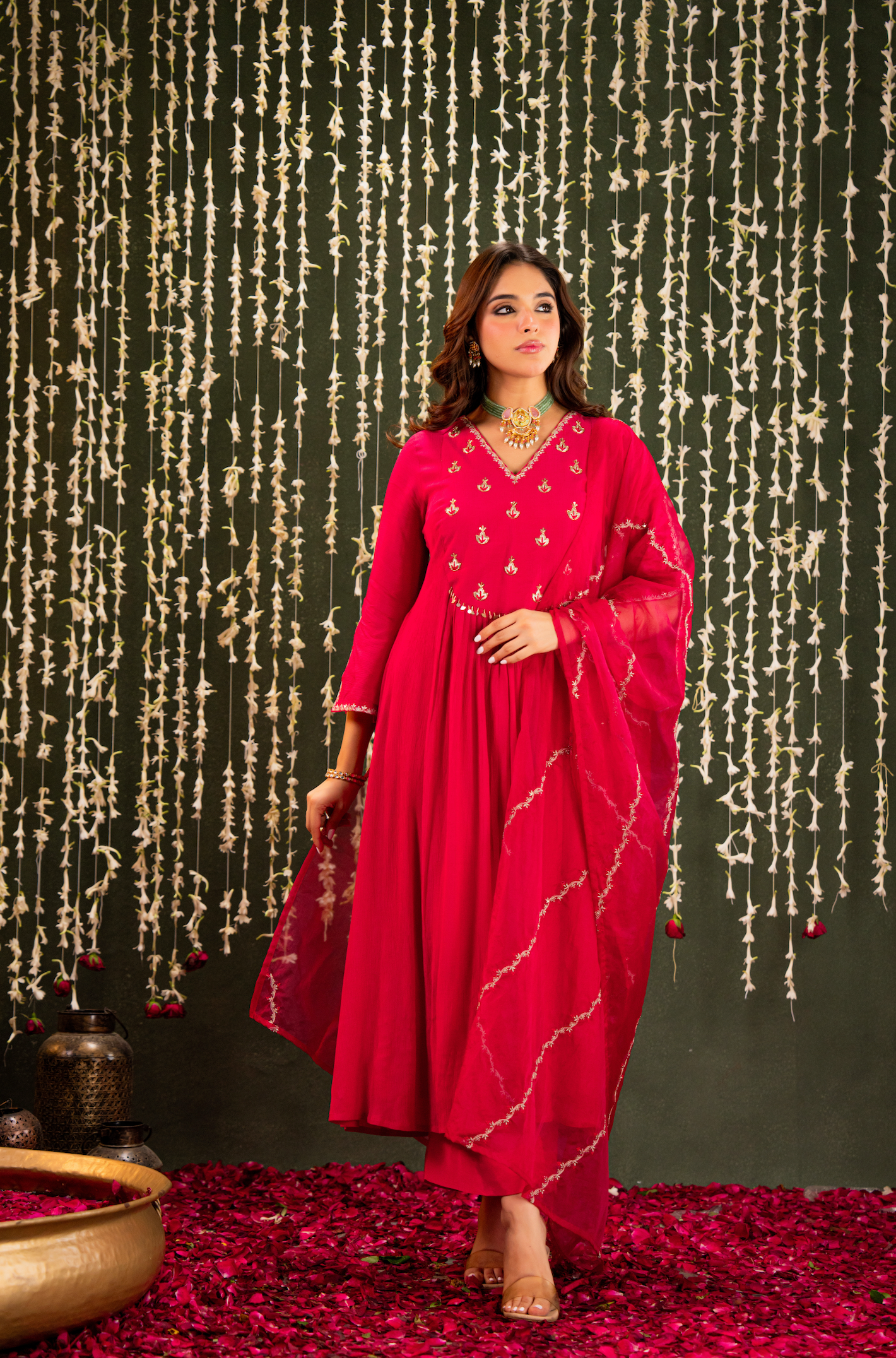 Blush Saga Crush Chanderi Suit Set