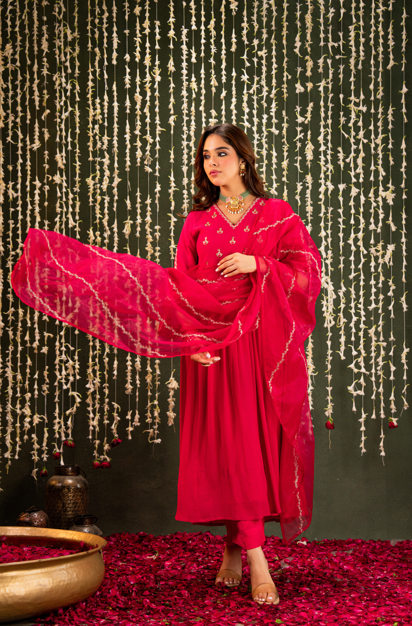 Blush Saga Crush Chanderi Suit Set