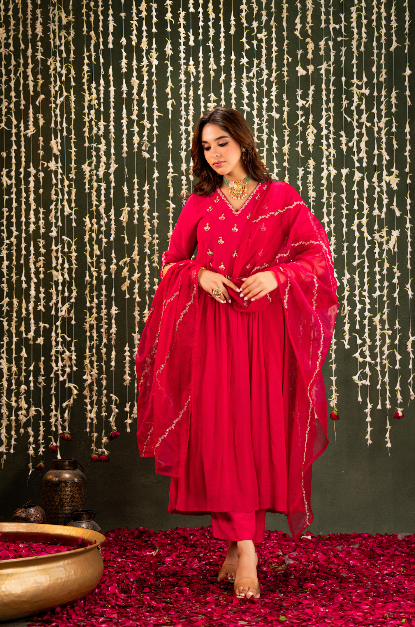 Blush Saga Crush Chanderi Suit Set