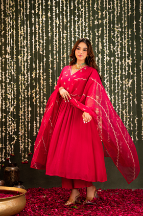 Blush Saga Crush Chanderi Suit Set