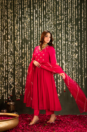 Blush Saga Crush Chanderi Suit Set