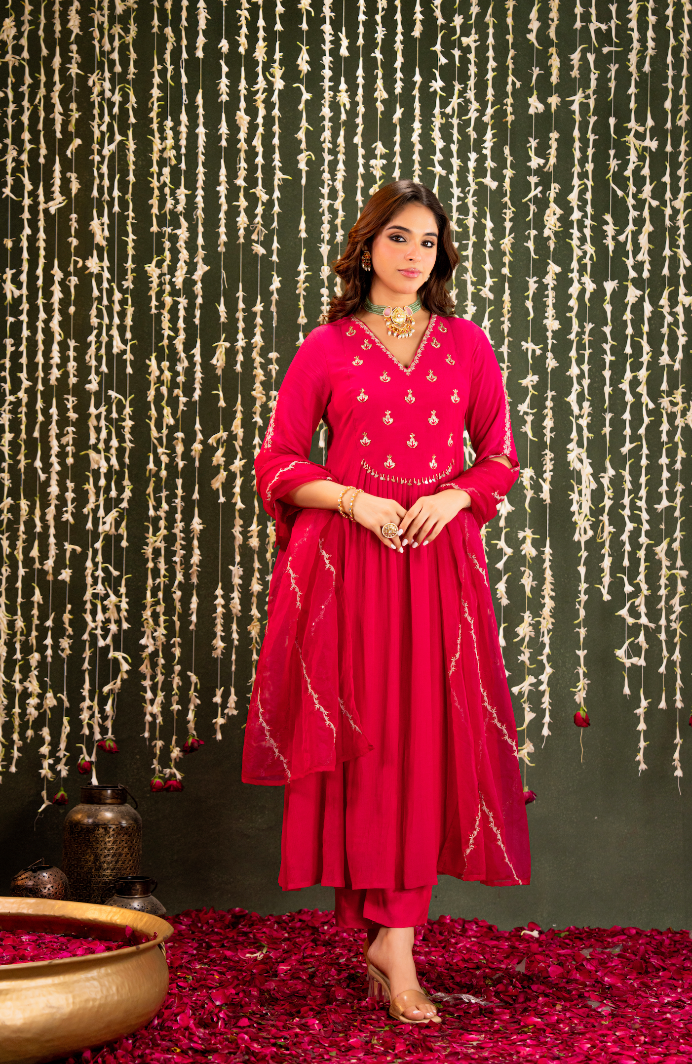 Blush Saga Crush Chanderi Suit Set