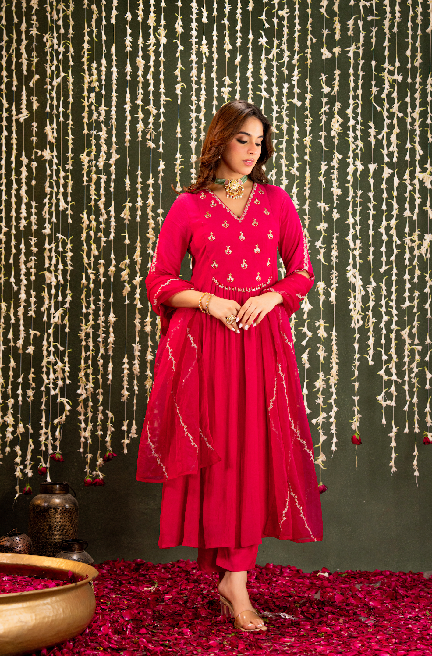 Blush Saga Crush Chanderi Suit Set
