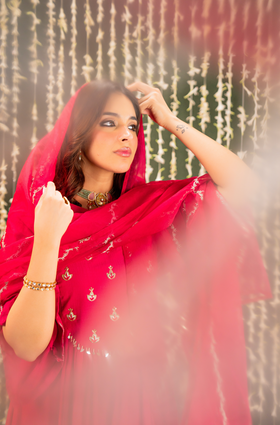 Blush Saga Crush Chanderi Suit Set