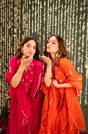 Blush Saga Crush Chanderi Suit Set