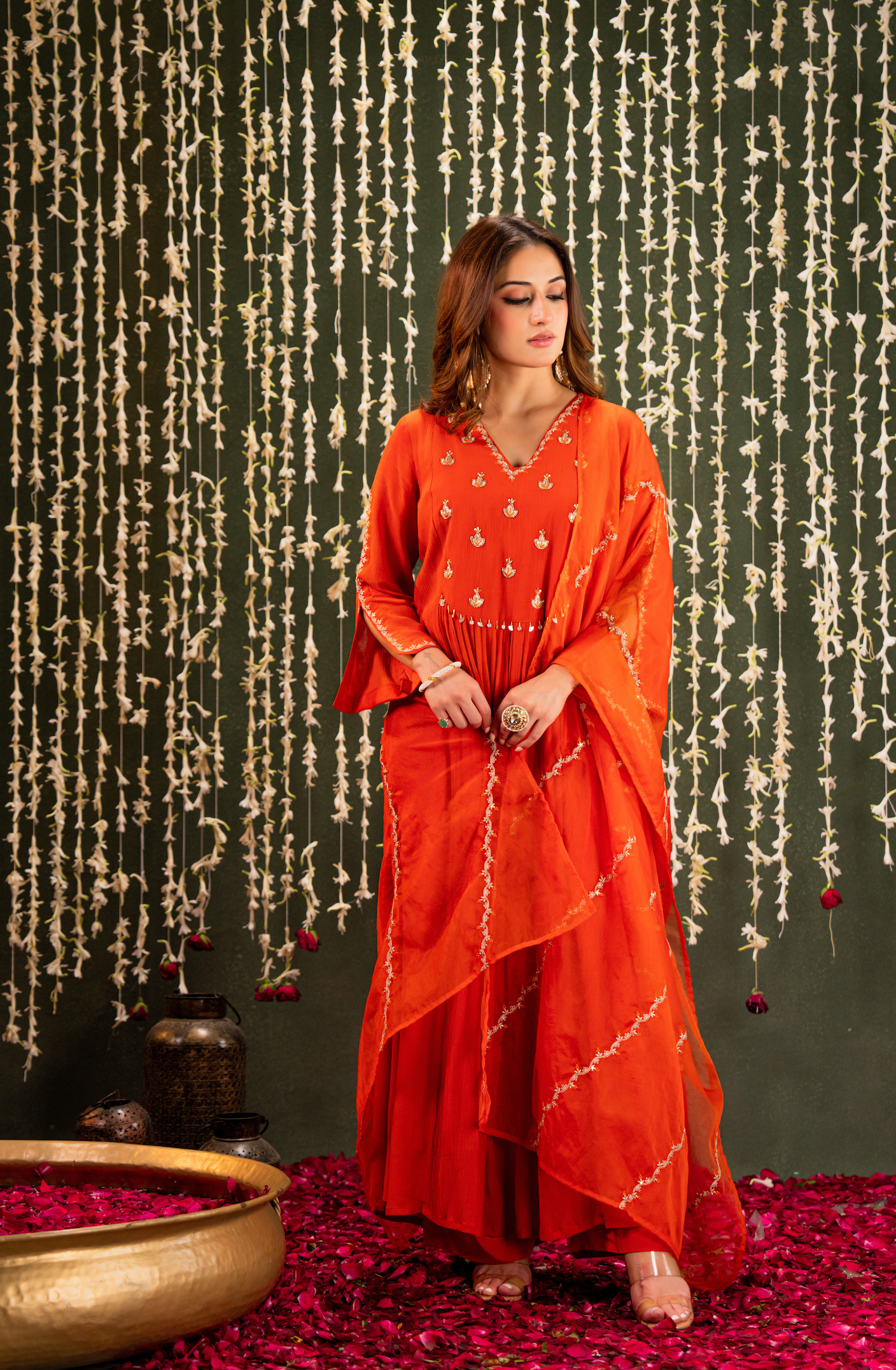 Amber Vistara Crush Chanderi Suit Set