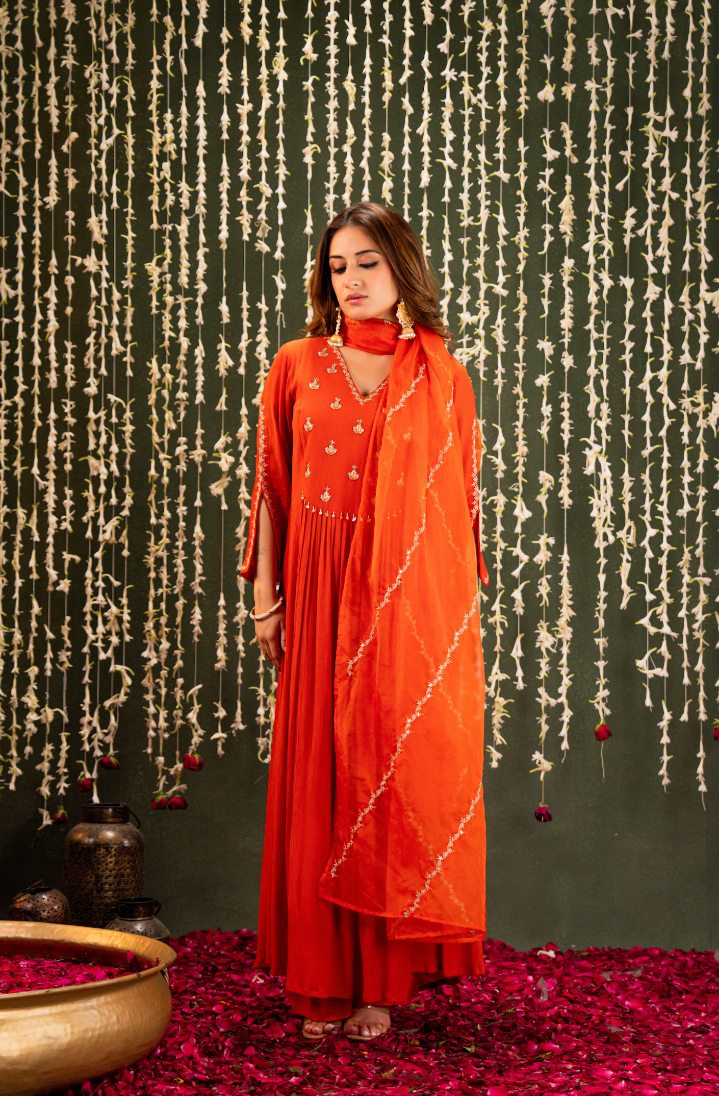 Amber Vistara Crush Chanderi Suit Set