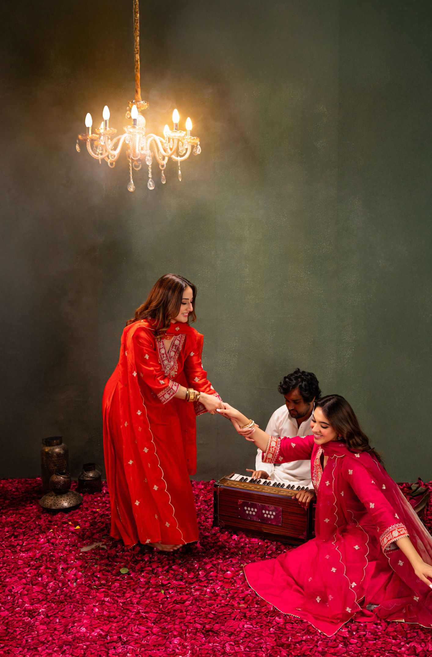 Fuchsia Noor Silk Suit Set