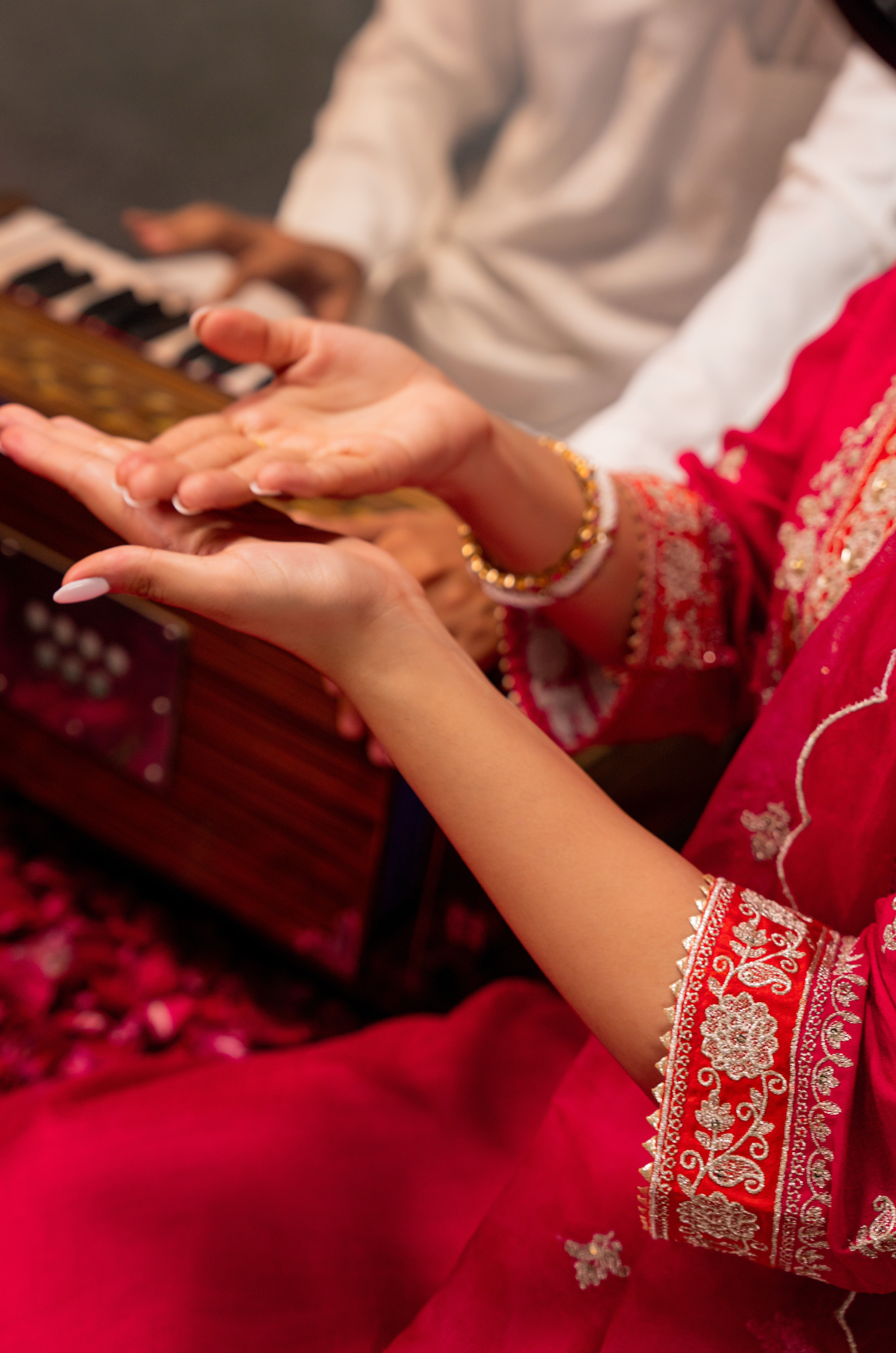 Amber Glow Silk Suit Set