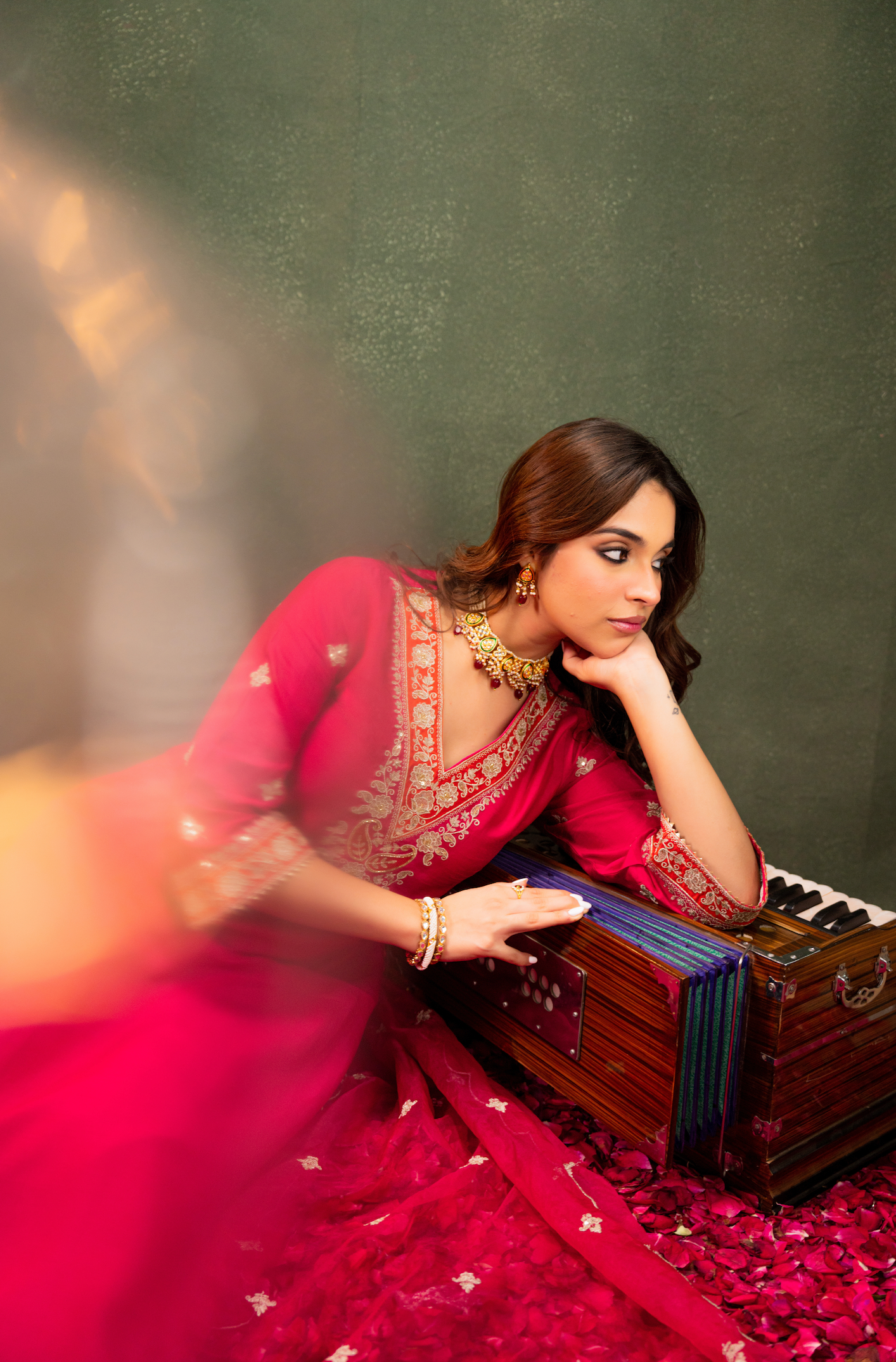 Fuchsia Noor Silk Suit Set