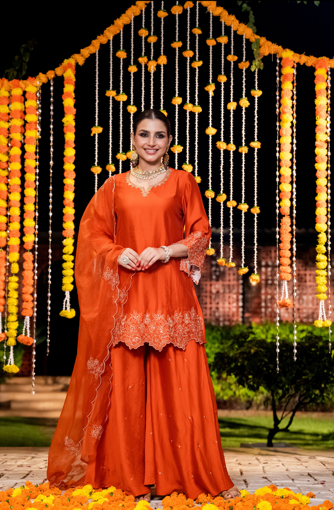 Amber Aura Satoori Silk Suit