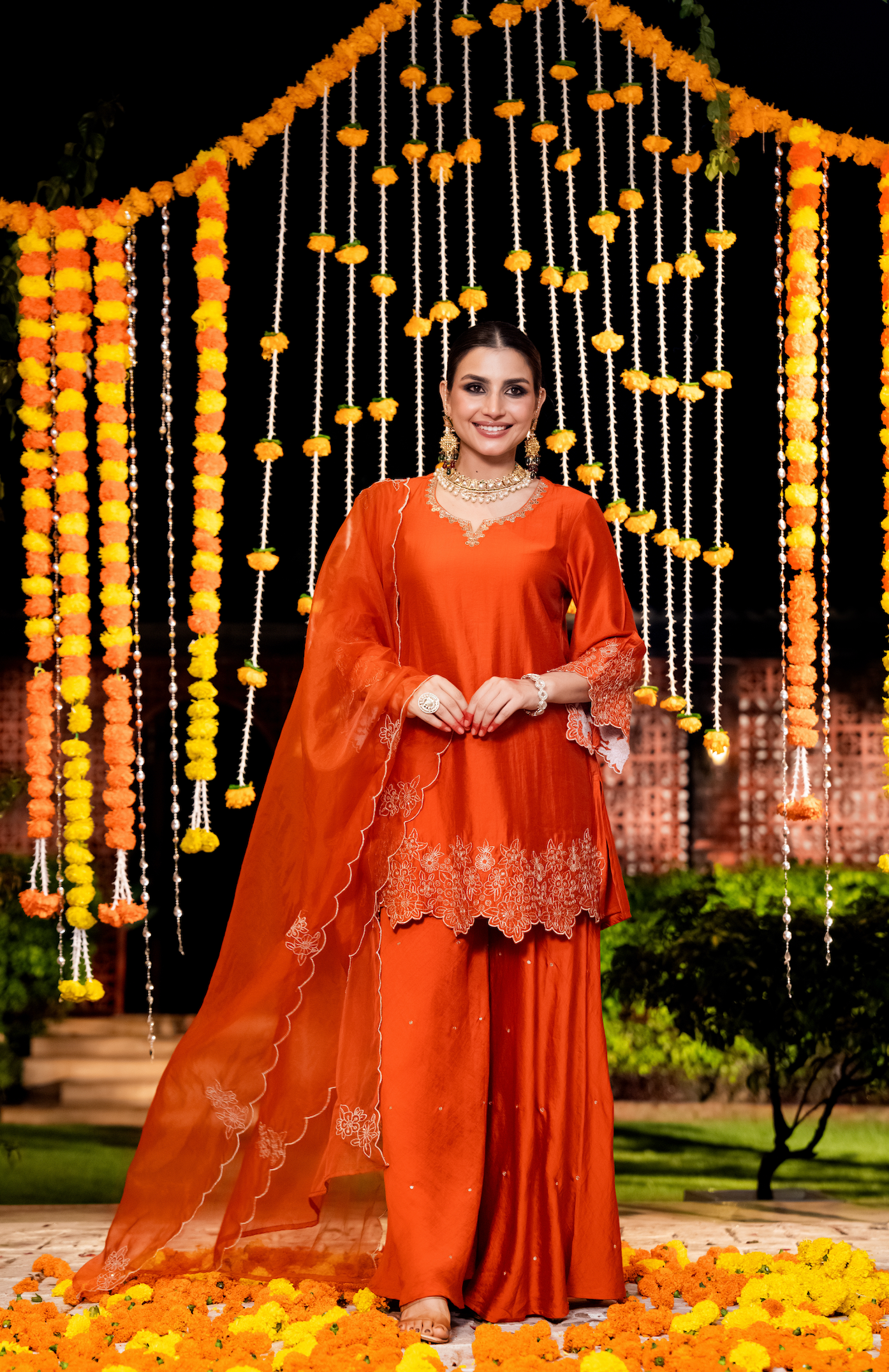 Amber Aura Satoori Silk Suit
