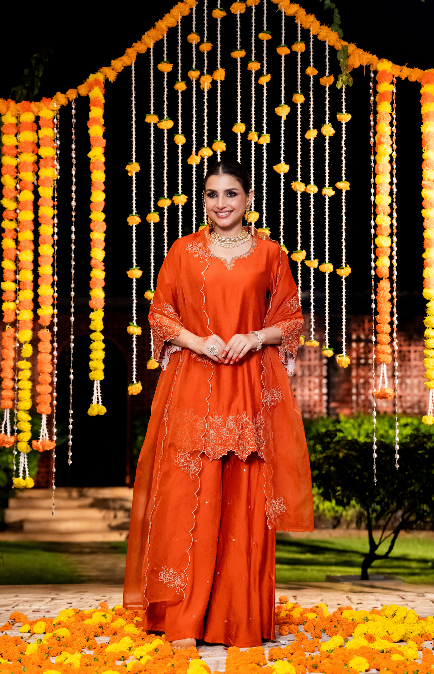 Amber Aura Satoori Silk Suit