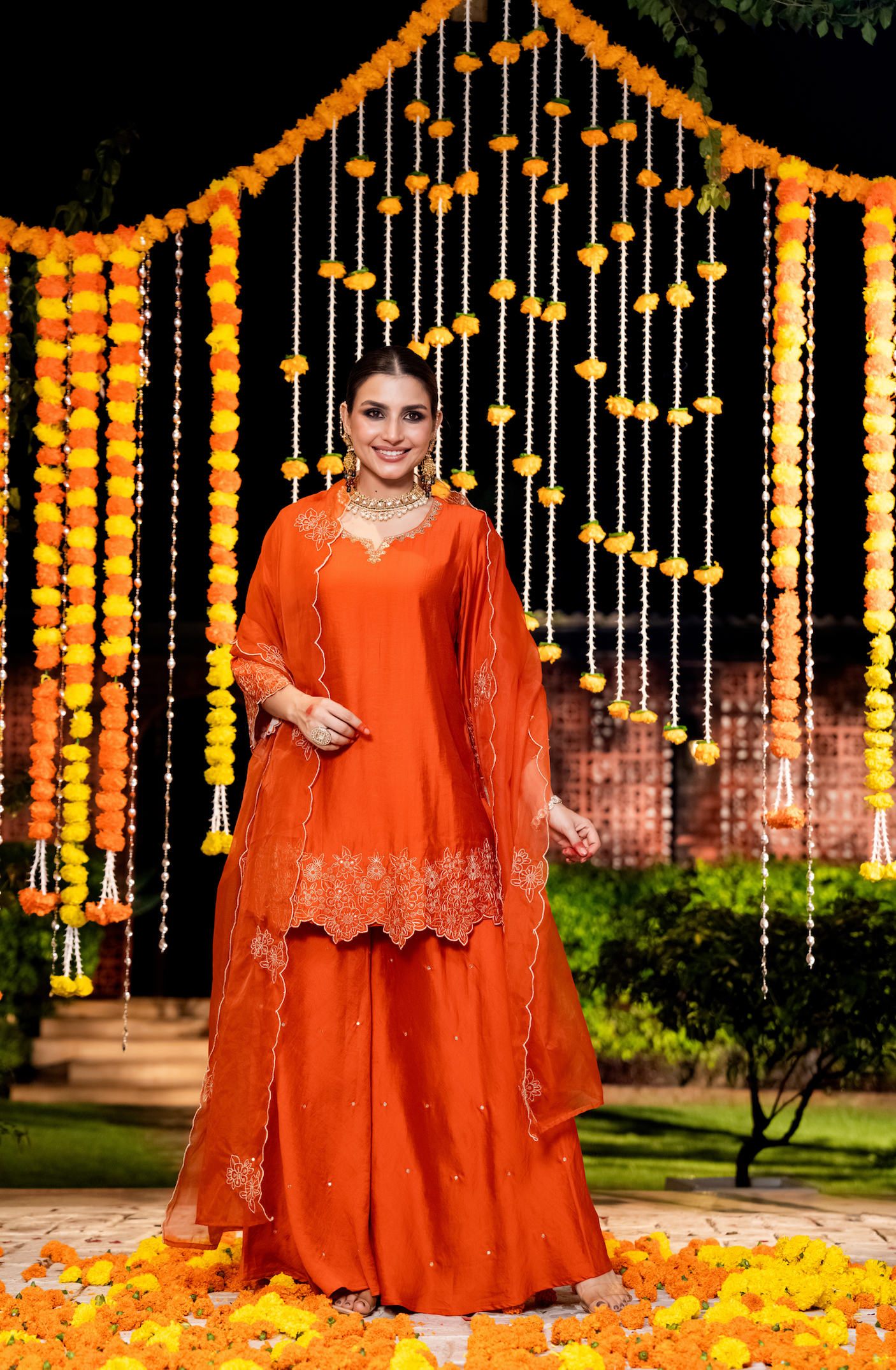 Amber Aura Satoori Silk Suit