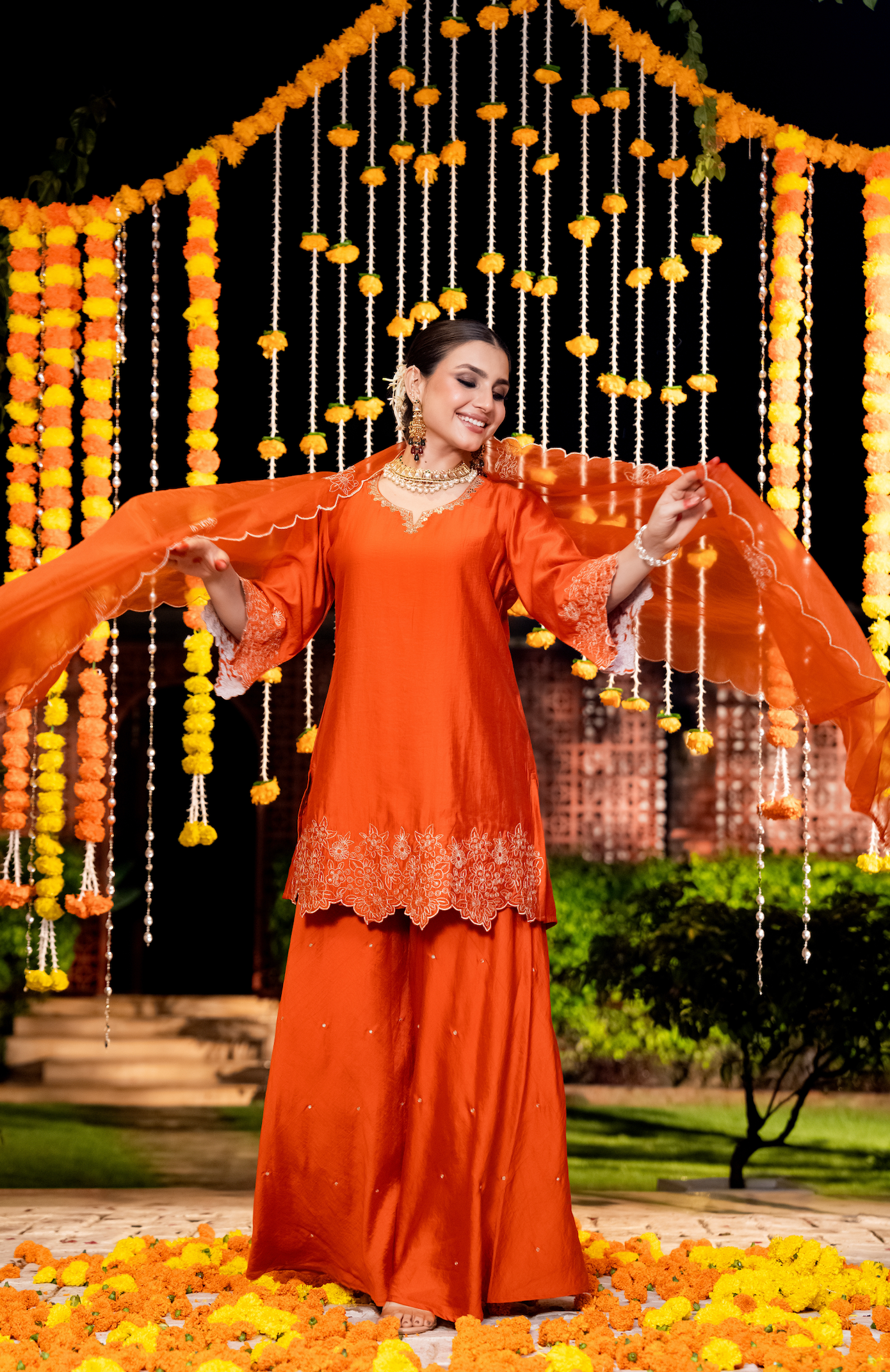 Amber Aura Satoori Silk Suit