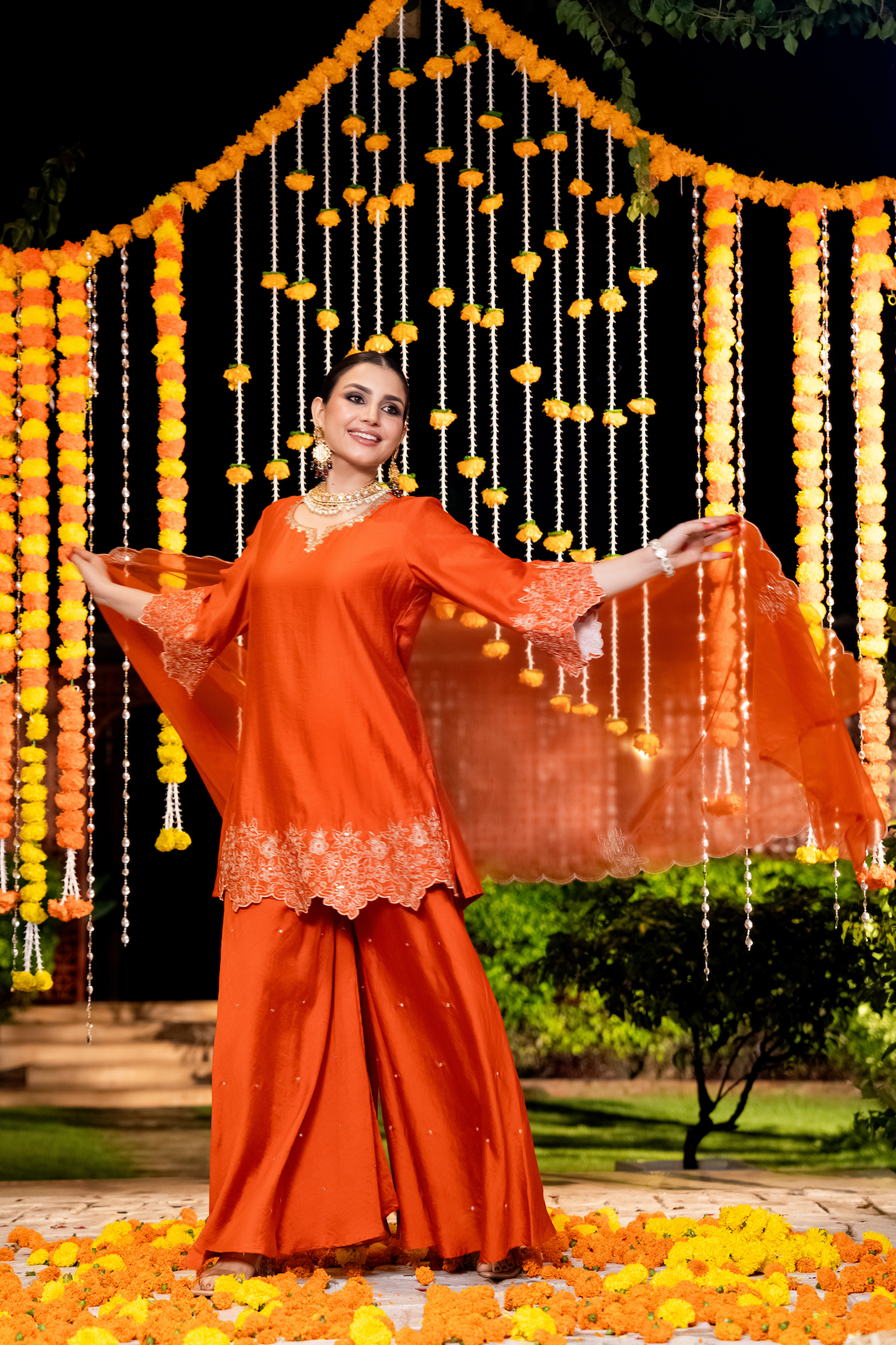 Amber Aura Satoori Silk Suit