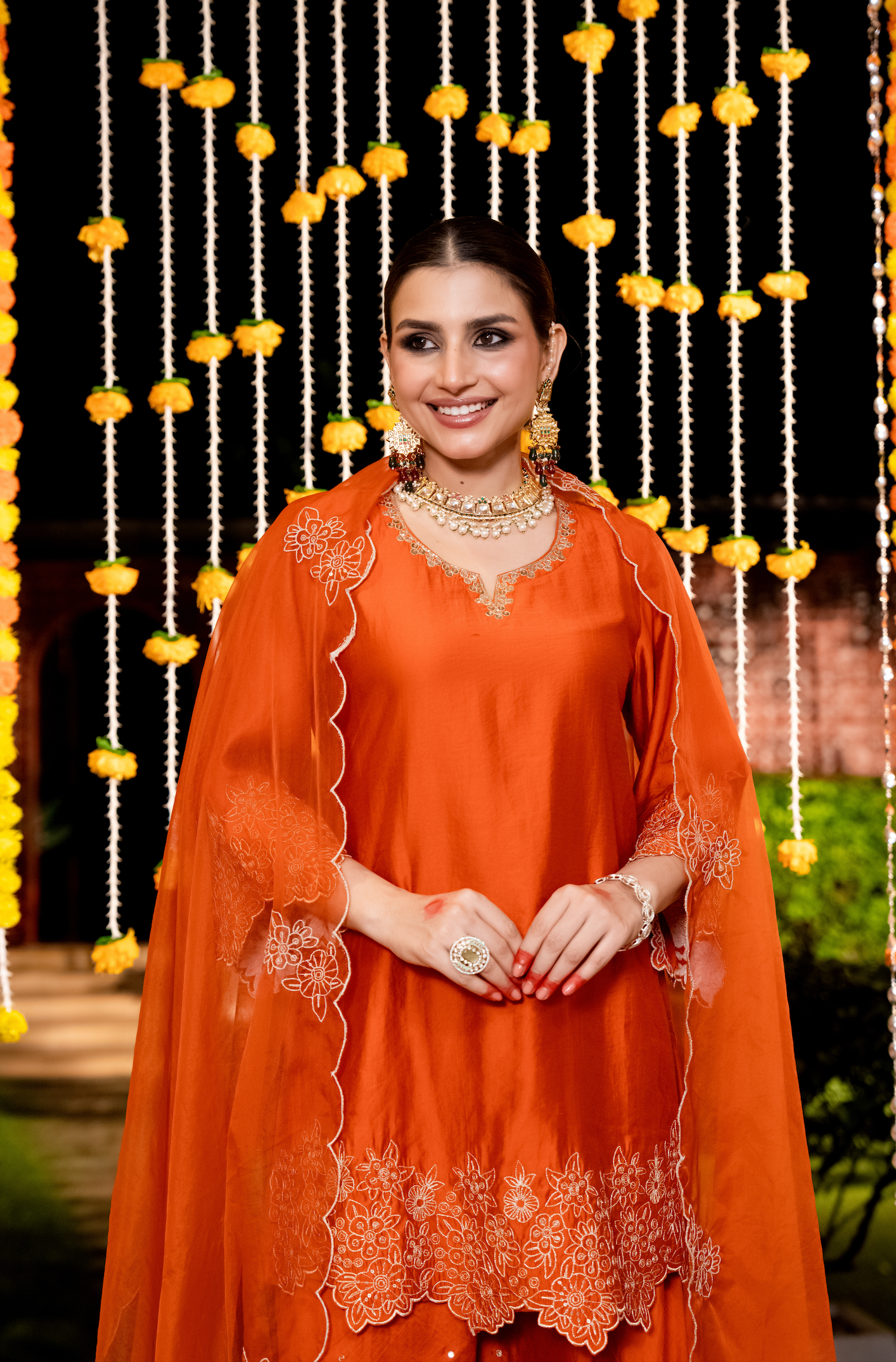 Amber Aura Satoori Silk Suit